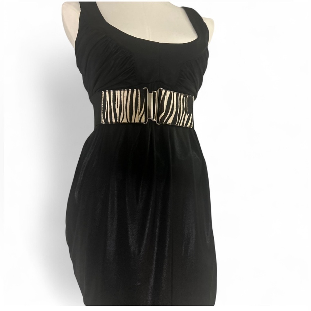 Bebe🖤Authentic Early 2000s Black babydoll dress with ruffles XS Stretchy